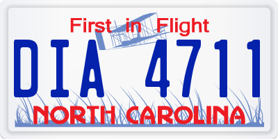NC license plate DIA4711