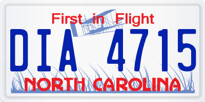 NC license plate DIA4715