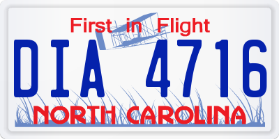 NC license plate DIA4716