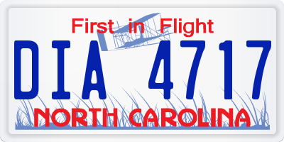 NC license plate DIA4717