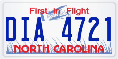 NC license plate DIA4721