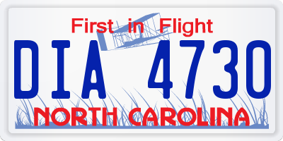 NC license plate DIA4730