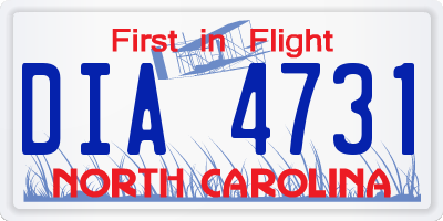 NC license plate DIA4731