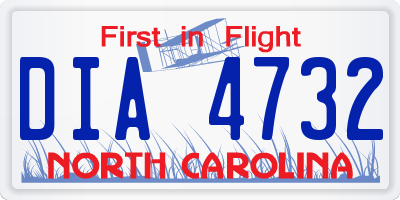NC license plate DIA4732