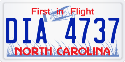 NC license plate DIA4737