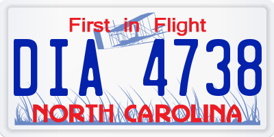 NC license plate DIA4738