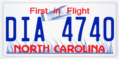NC license plate DIA4740