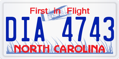 NC license plate DIA4743