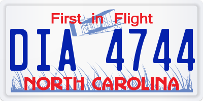 NC license plate DIA4744