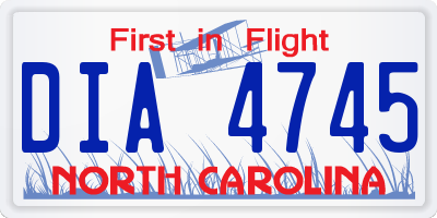NC license plate DIA4745