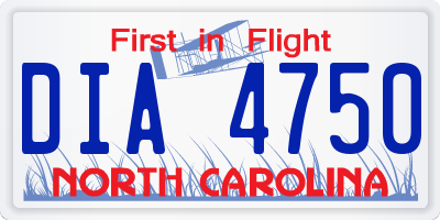 NC license plate DIA4750