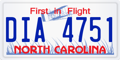 NC license plate DIA4751