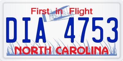 NC license plate DIA4753