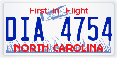NC license plate DIA4754