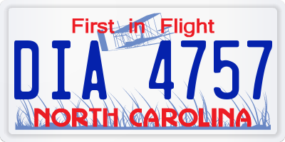 NC license plate DIA4757