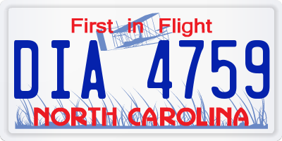 NC license plate DIA4759