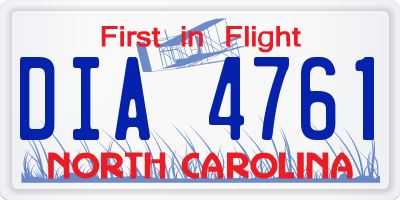 NC license plate DIA4761