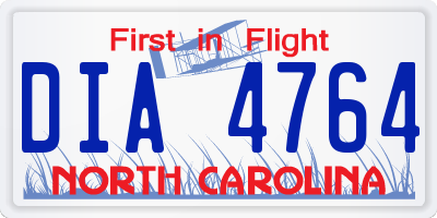 NC license plate DIA4764