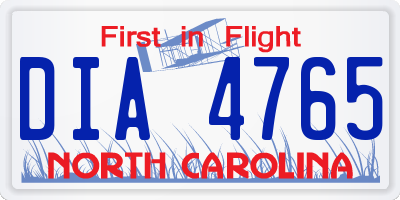 NC license plate DIA4765