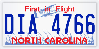 NC license plate DIA4766