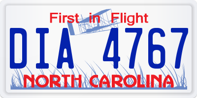 NC license plate DIA4767