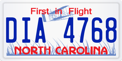 NC license plate DIA4768