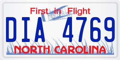 NC license plate DIA4769
