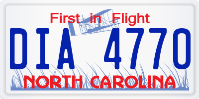 NC license plate DIA4770