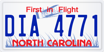 NC license plate DIA4771