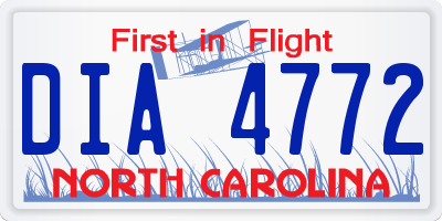 NC license plate DIA4772