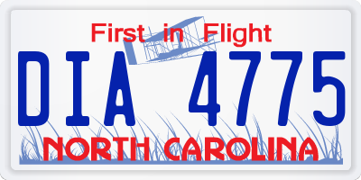 NC license plate DIA4775
