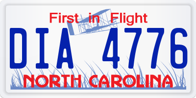 NC license plate DIA4776