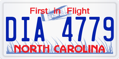 NC license plate DIA4779