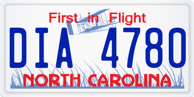 NC license plate DIA4780