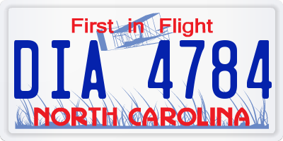 NC license plate DIA4784