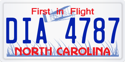 NC license plate DIA4787
