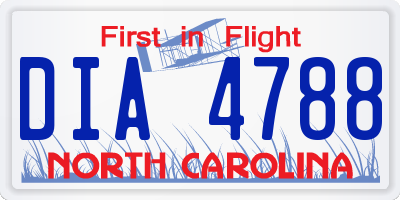 NC license plate DIA4788