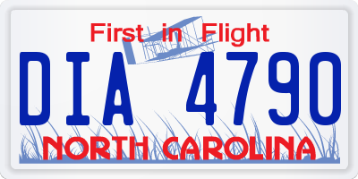 NC license plate DIA4790