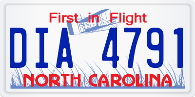 NC license plate DIA4791