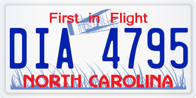 NC license plate DIA4795