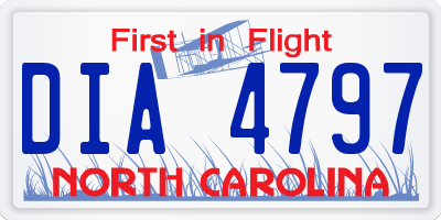 NC license plate DIA4797