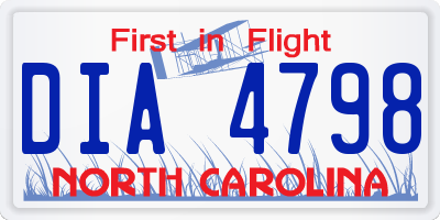 NC license plate DIA4798