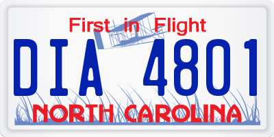 NC license plate DIA4801