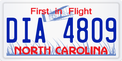 NC license plate DIA4809