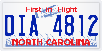 NC license plate DIA4812
