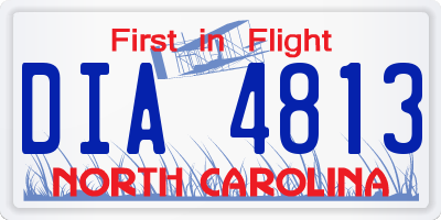 NC license plate DIA4813