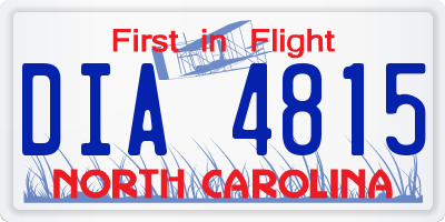 NC license plate DIA4815