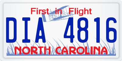 NC license plate DIA4816