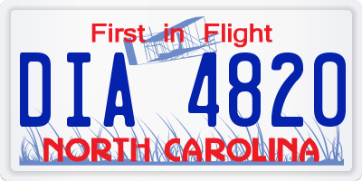 NC license plate DIA4820