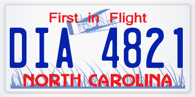 NC license plate DIA4821